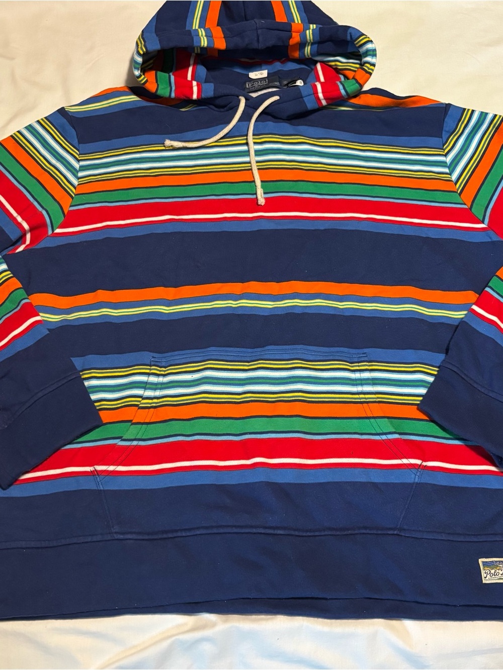 Polo by Ralph Lauren Navy Multi-Stripe Hooded Sweatshirt